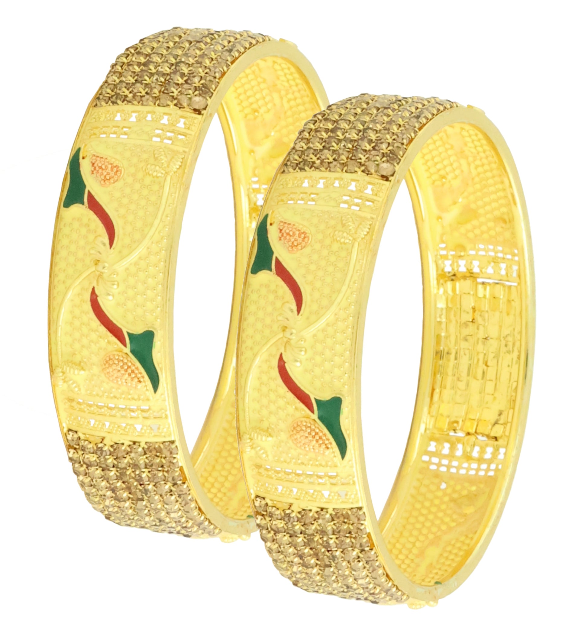  Gold Plated Alloy Traditional Bangles for women | Buy This Bangles Online from Mekkna