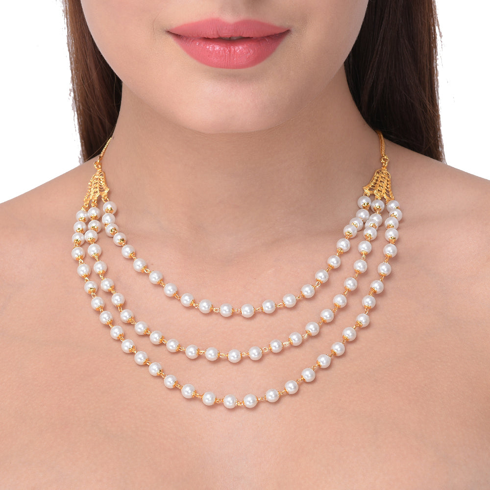 Gold Plated Necklace for Women | Buy This Jewellery set Online from Mekkna