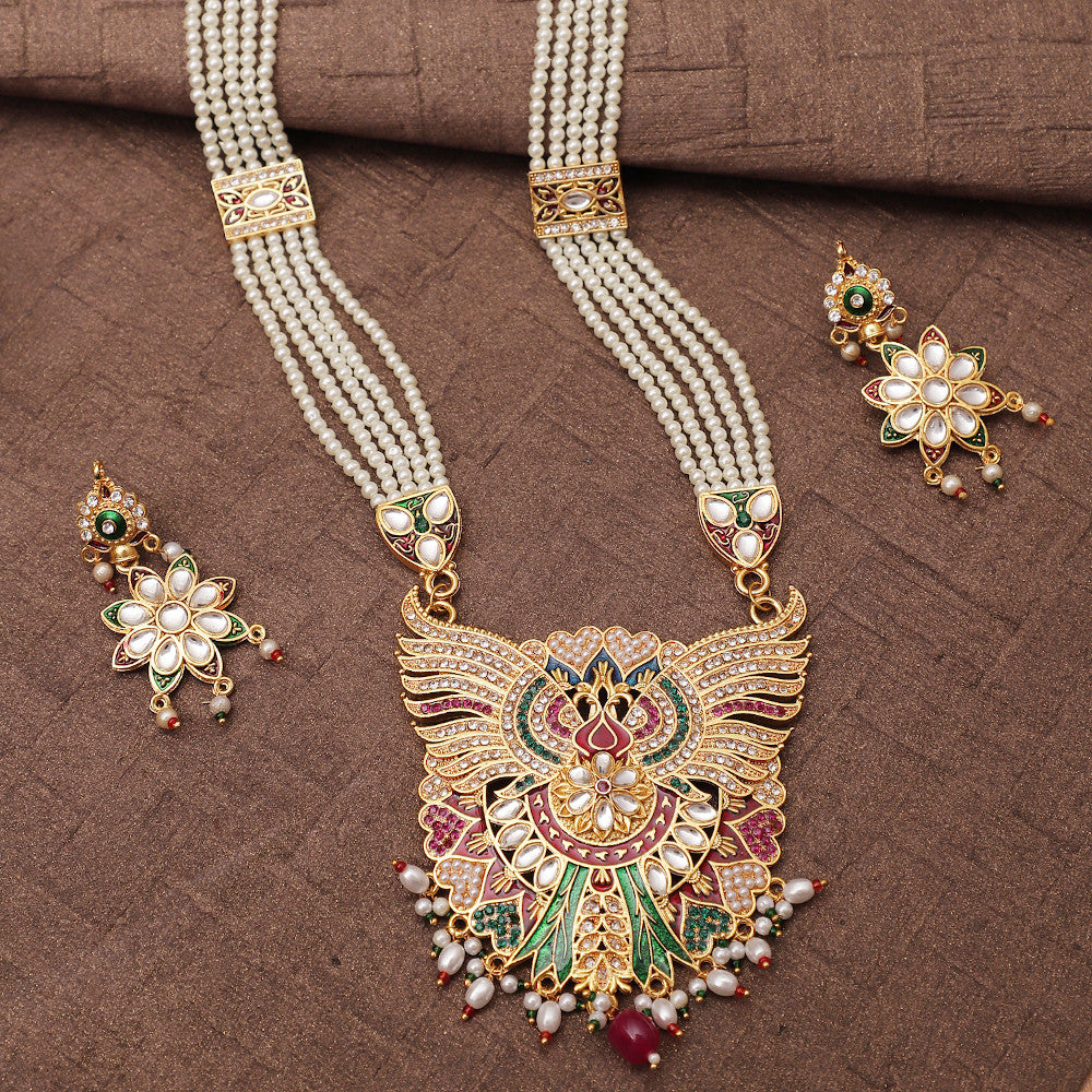 Rani Haar Necklace with Earrings for Women | Buy Jewellery set Online from Mekkna