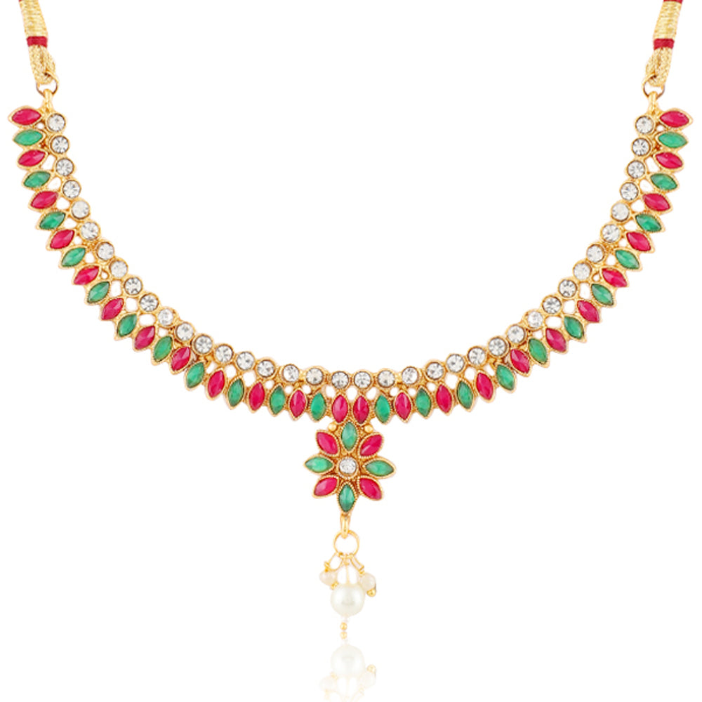 Gold Plated Necklace with Earrings for Women | Buy This Jewellery set Online from Mekkna