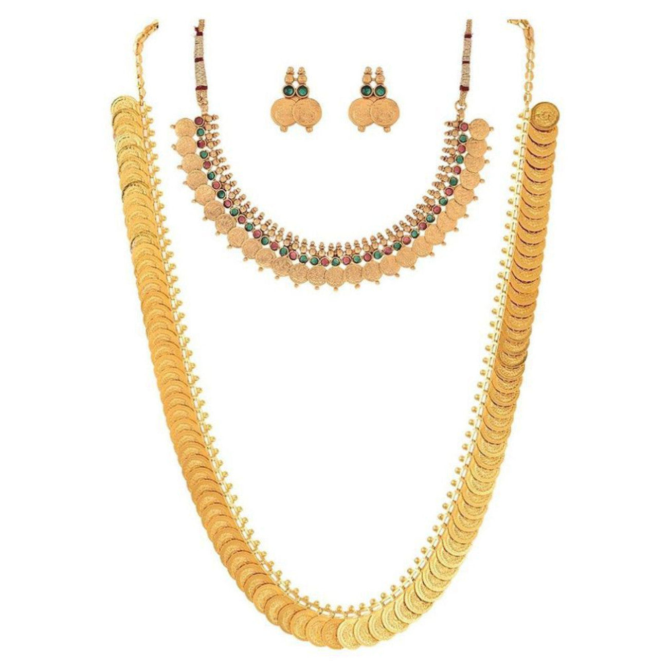 Best Gold Plated Traditional Handcrafted Designed by Mekkna of Necklace with Bangel for Women. Now We can Book This Jewellery set online from Mekkna.