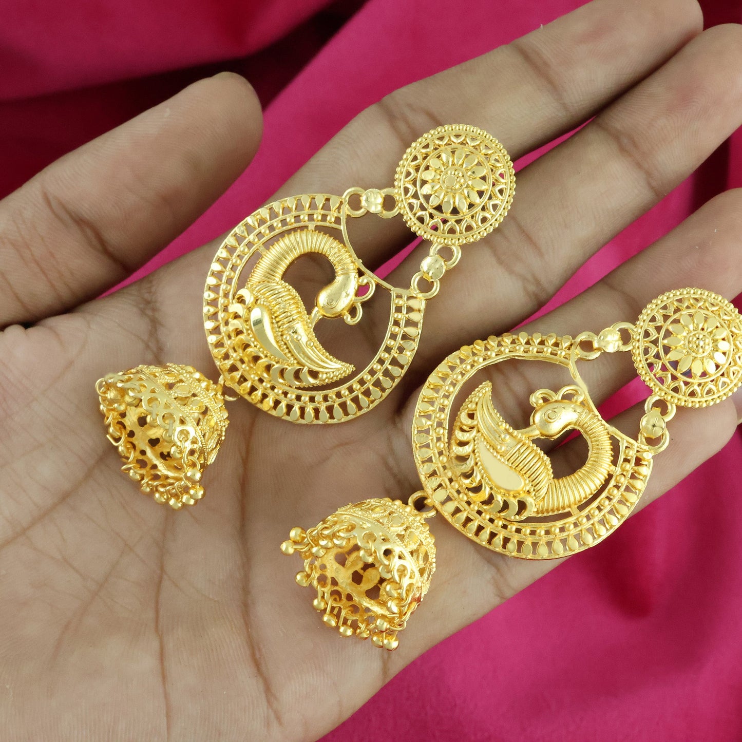Mekkna Women's Pride Traditional Gold Plated Earrings for Women | Buy This Earrings set Online from Mekkna
