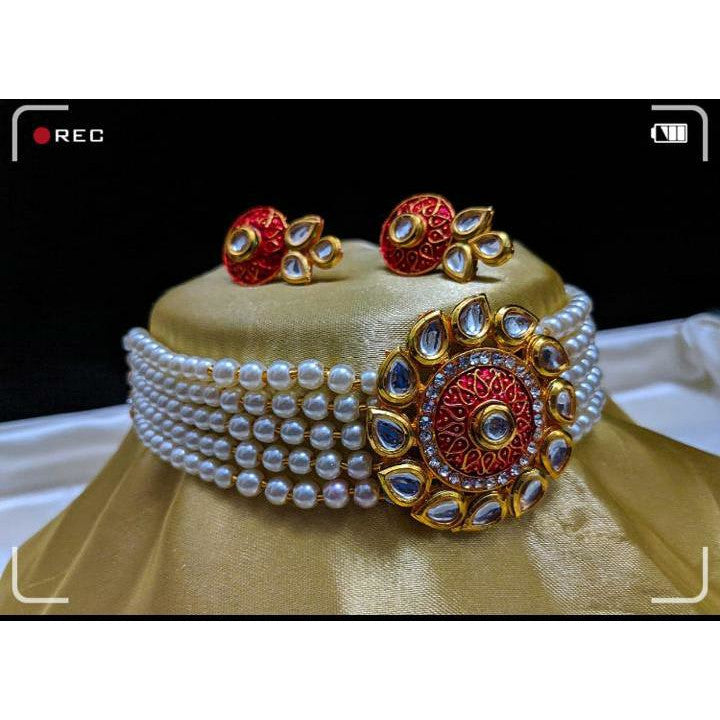 Choker Necklace with Earrings for Women | Buy Jewellery set Online from Mekkna