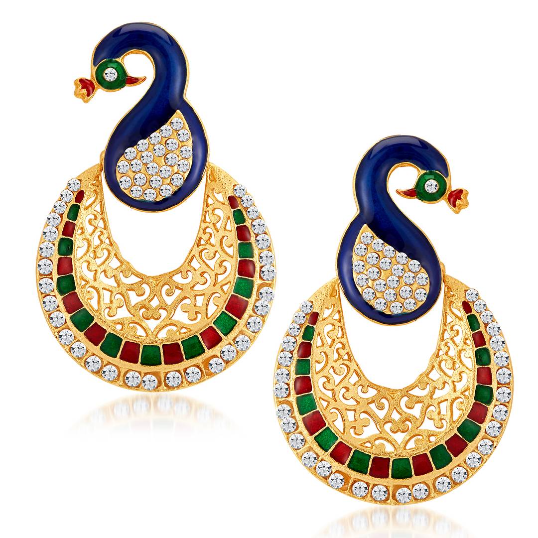 Sukkhi Golden Drop Earrings