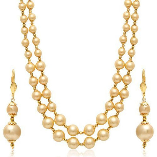 Pearl Mala Necklace With Earrings