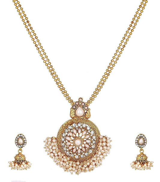 Gold Plated Necklace With Earrings