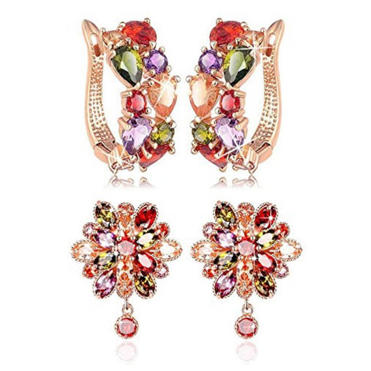 Combo of 2 Multicoloured Crystal earings