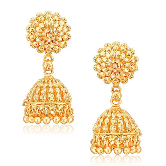 Traditional Jhumki Alloy Gold and Micron Plated Jhumki Earring