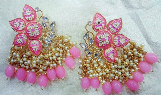 Trendy Traditional Designer Alloy Enamel Earrings