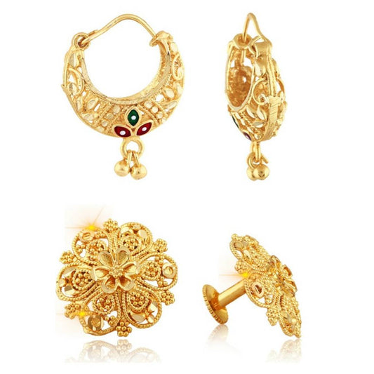 Traditional South Trend Alloy 1gm Gold Plated Earring Combo set.