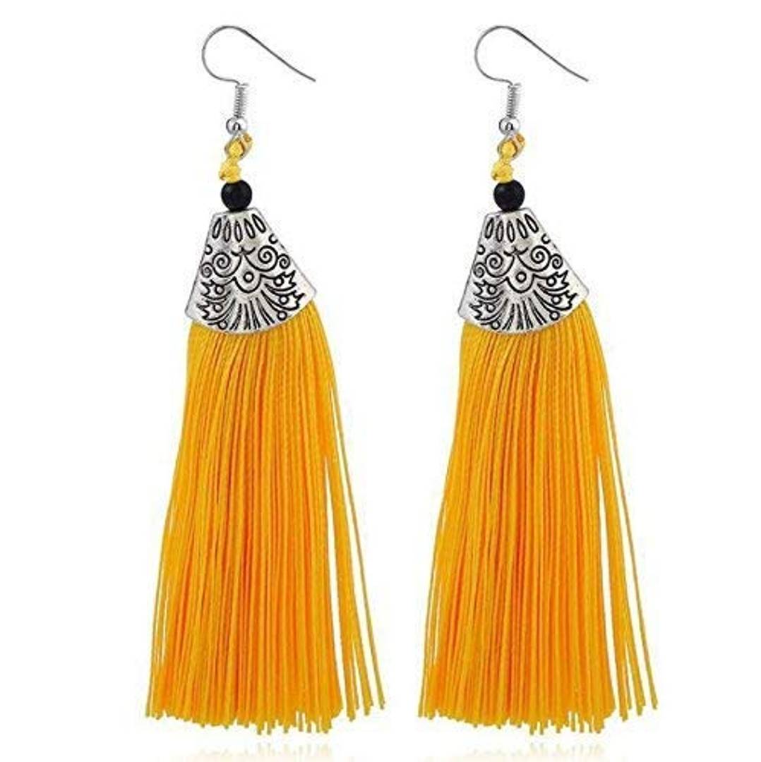 Long Thread Tassel Drop Earring for Women