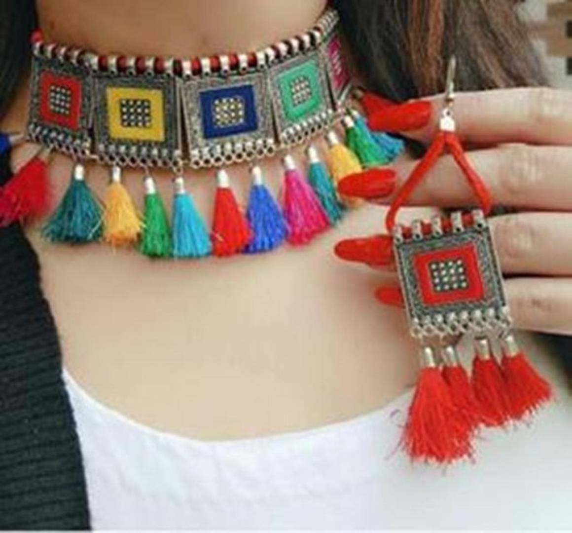 Trendy Alloy Necklace with Earring for Women