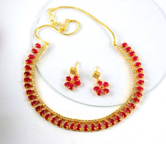 Traditional Brass Necklace with Earring for Women