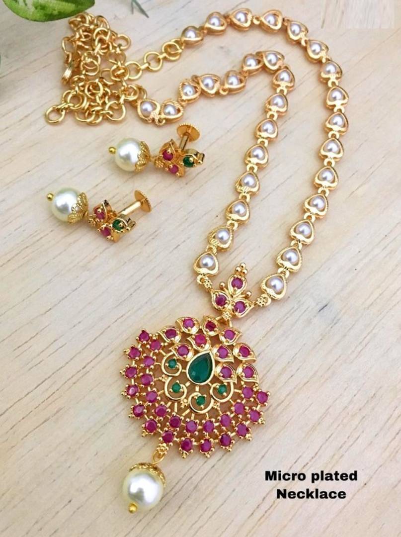 Beautiful Designer Ethnic Micro Gold Plated Necklace Set