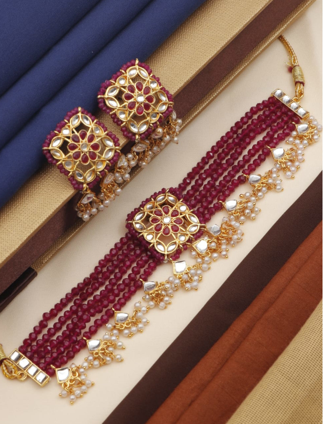 Best Traditional Handcrafted Designed by Mekkna of Mangalsutra with Earrings for Women. Now We can Book This Jewellery set online from Mekkna.