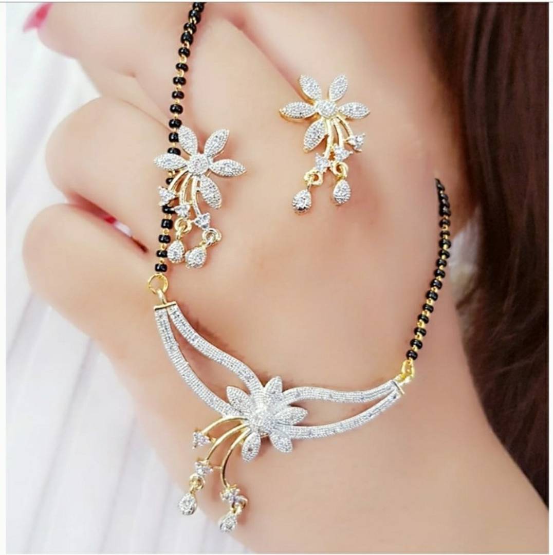 Traditional Alloy Mangalsutra With Earring For Women