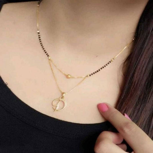 Excellent Finished D Letter Diamond Mangalsutra For Women's Mangalsutra Alloy Mangalsutra