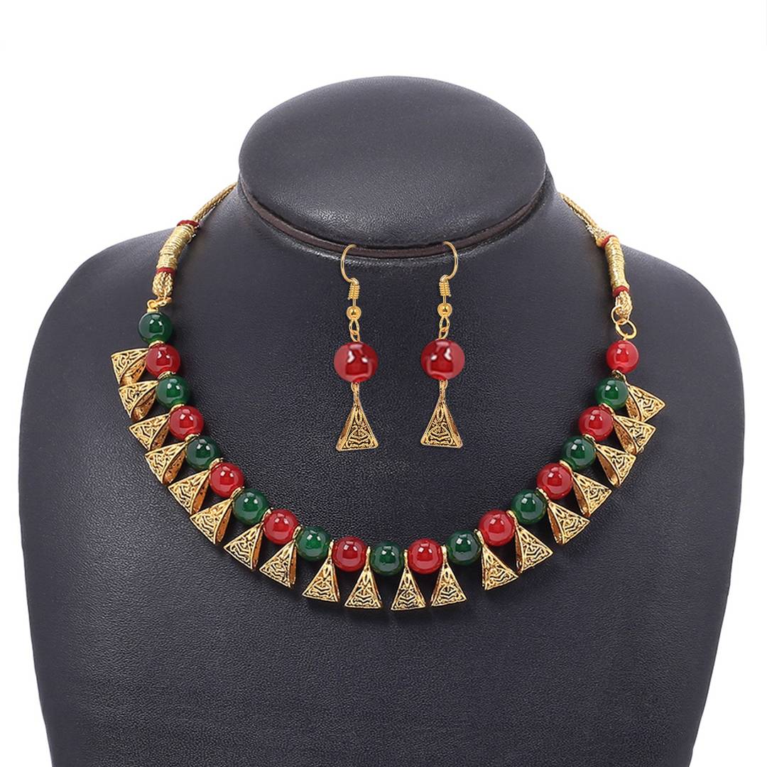 Stylish Alloy Necklace with Earrings