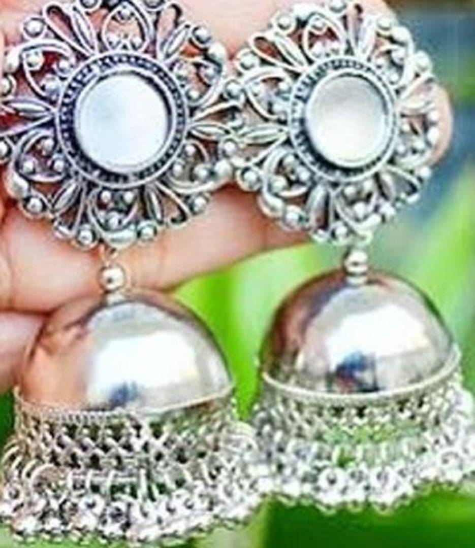 Traditional Silver Alloy Earrings