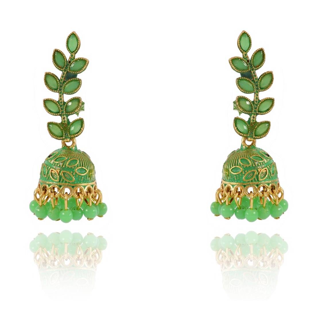 Classic Green Color Traditional Jhumka For Girls And Woman