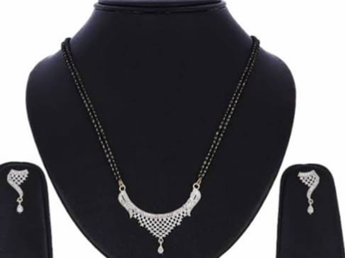Latest Attractive Alloy Mangalsutra with Earrings