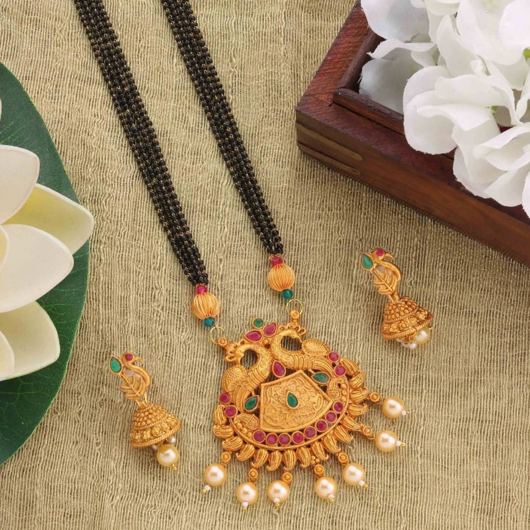 Trendy Attractive Alloy Mangalsutra with Earrings
