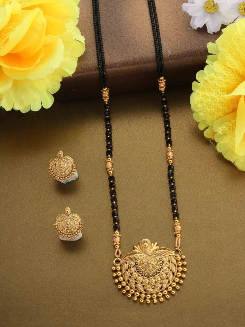 Trendy Attractive Alloy Mangalsutra with Earrings