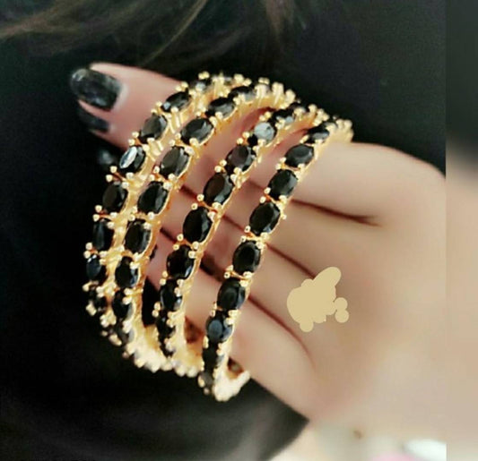 Kundan bangle Black