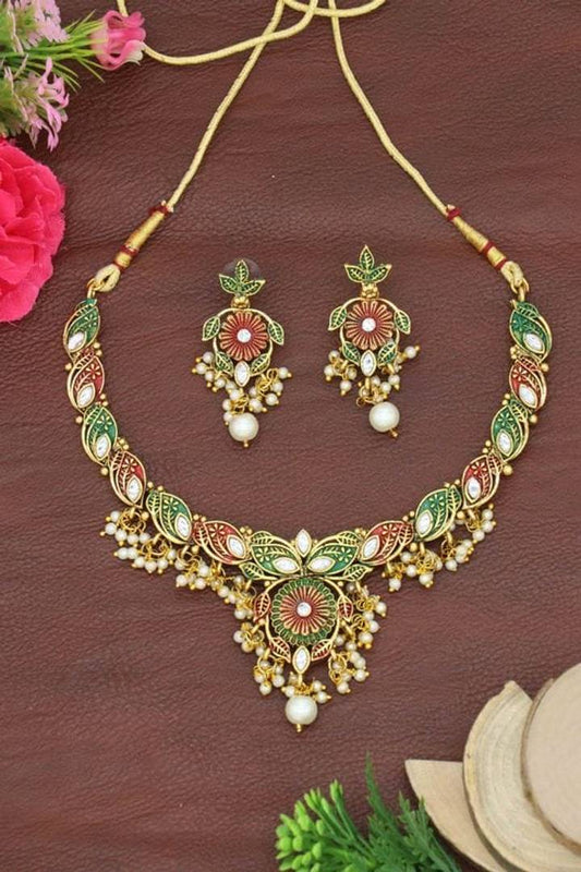 Traditional Designer Necklace With Earring