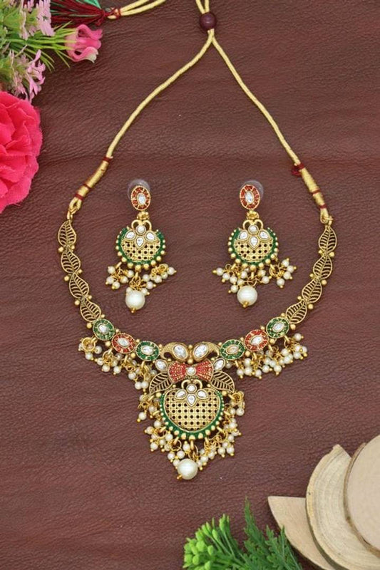 Traditional Designer Necklace With Earring