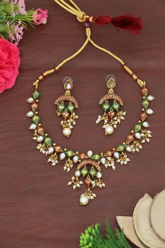 Traditional Designer Necklace With Earring