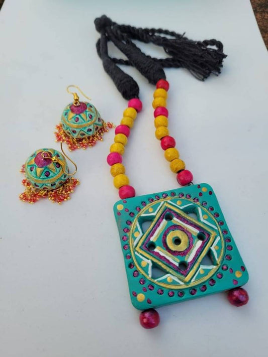 Hand painted terracotta jewellery