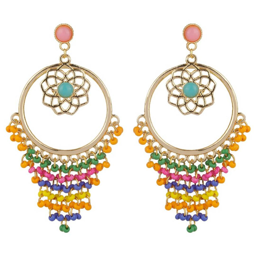 Earrings with Dangling chandelier earrings with pearls. made in india. brass made earrings
