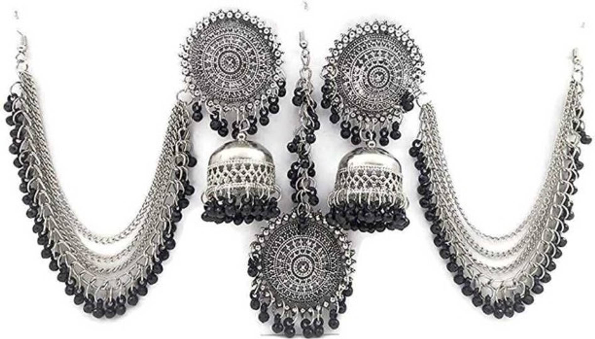 Mekkna Women's Pride Jhumki, Maang-Tika with Earrings | Buy Jewellery Online from Mekkna.