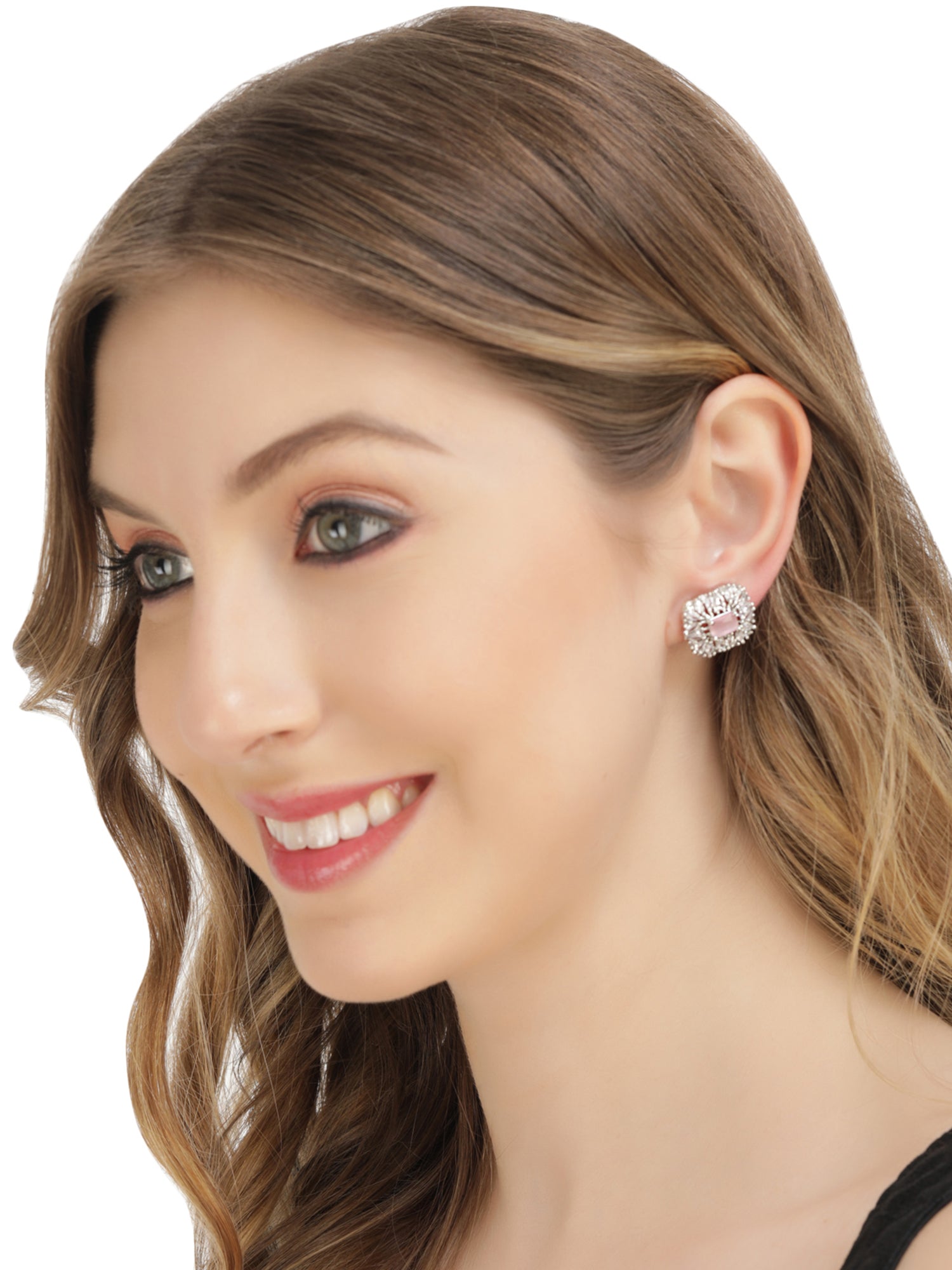 Mekkna Women's Stone Stud Earrings . High-quality materials and elegant stone detailing make these earrings a must-have for any fashion-forward woman.