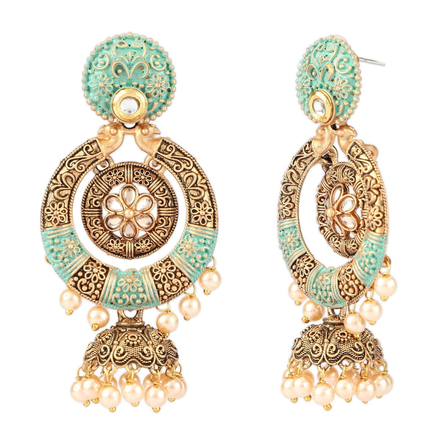Mekkna Women's Pride Alloy Traditional Gold Plated & Classical Earrings set for Women