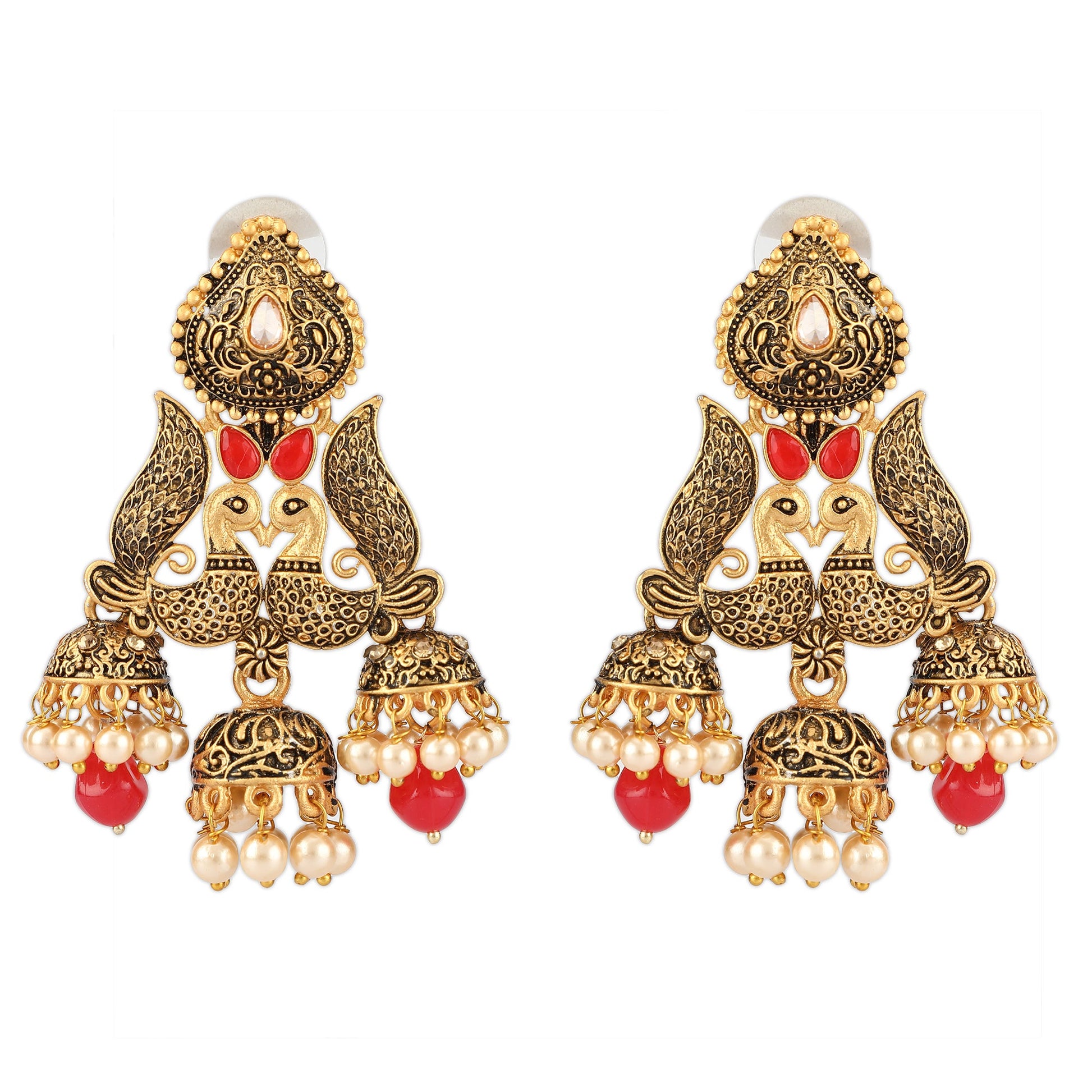 Mekkna Women's Pride Alloy Traditional & Stylish Gold Plated Earrings set for Women