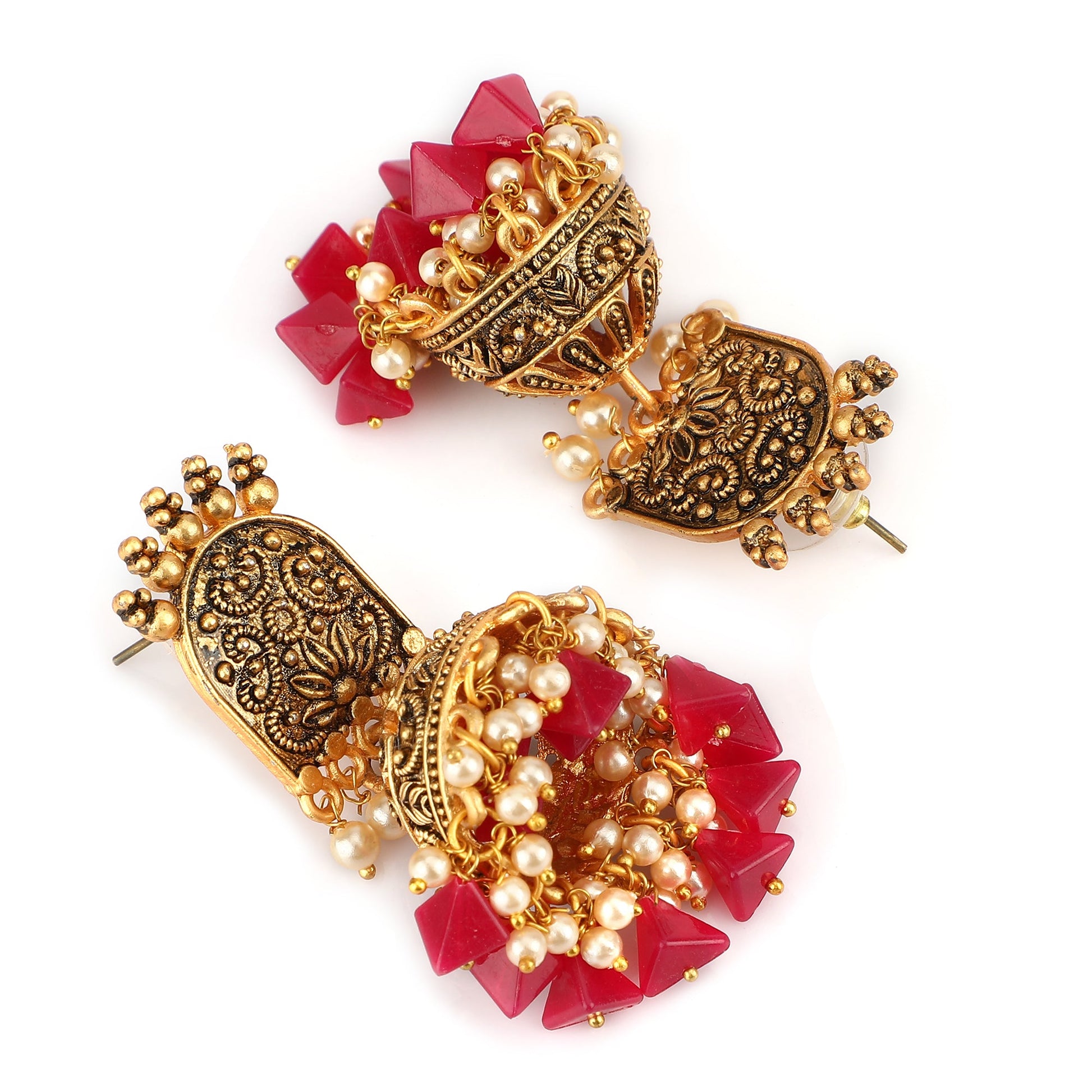 Mekkna Women's Pride Alloy Traditional Stylish & Gold Plated Earrings set for Women