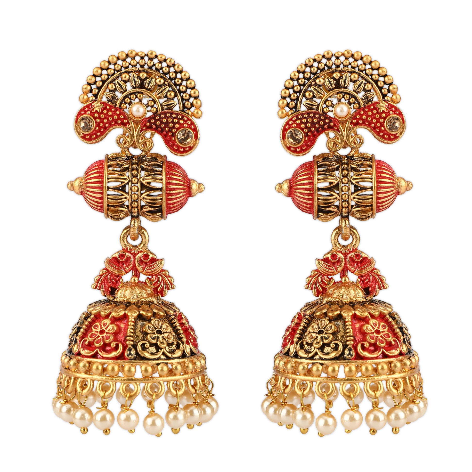 Mekkna Women's Pride Alloy Traditional Gold Plated & Stylish Earrings for Women