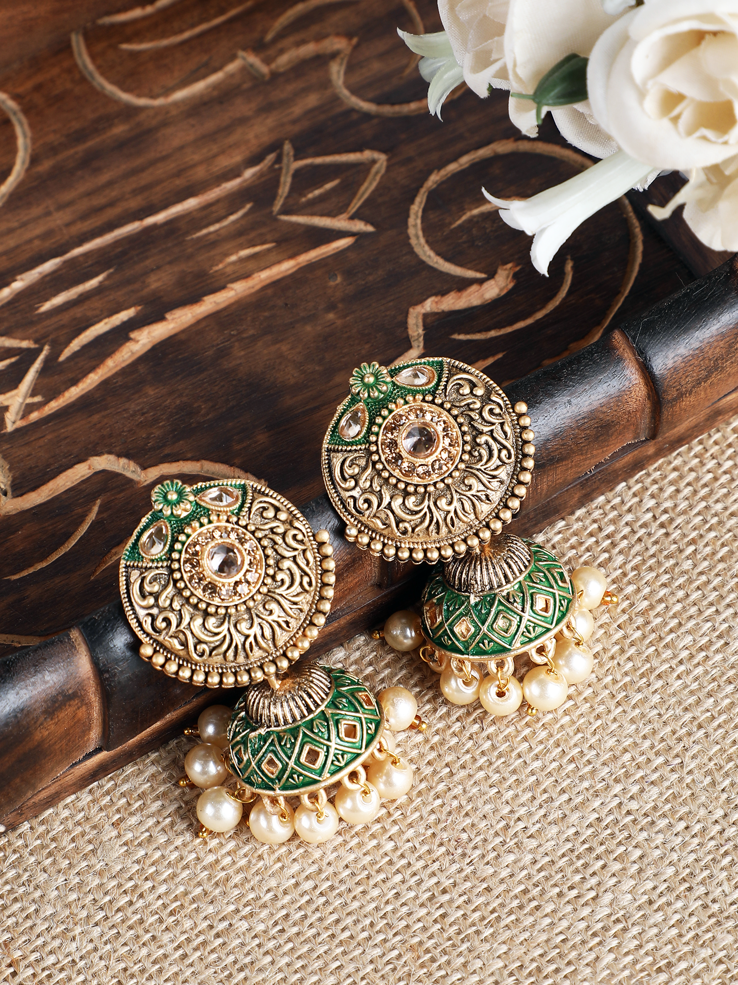 Mekkna Women's Pride Alloy Traditional Gold Plated & Stylish Earrings set for Women