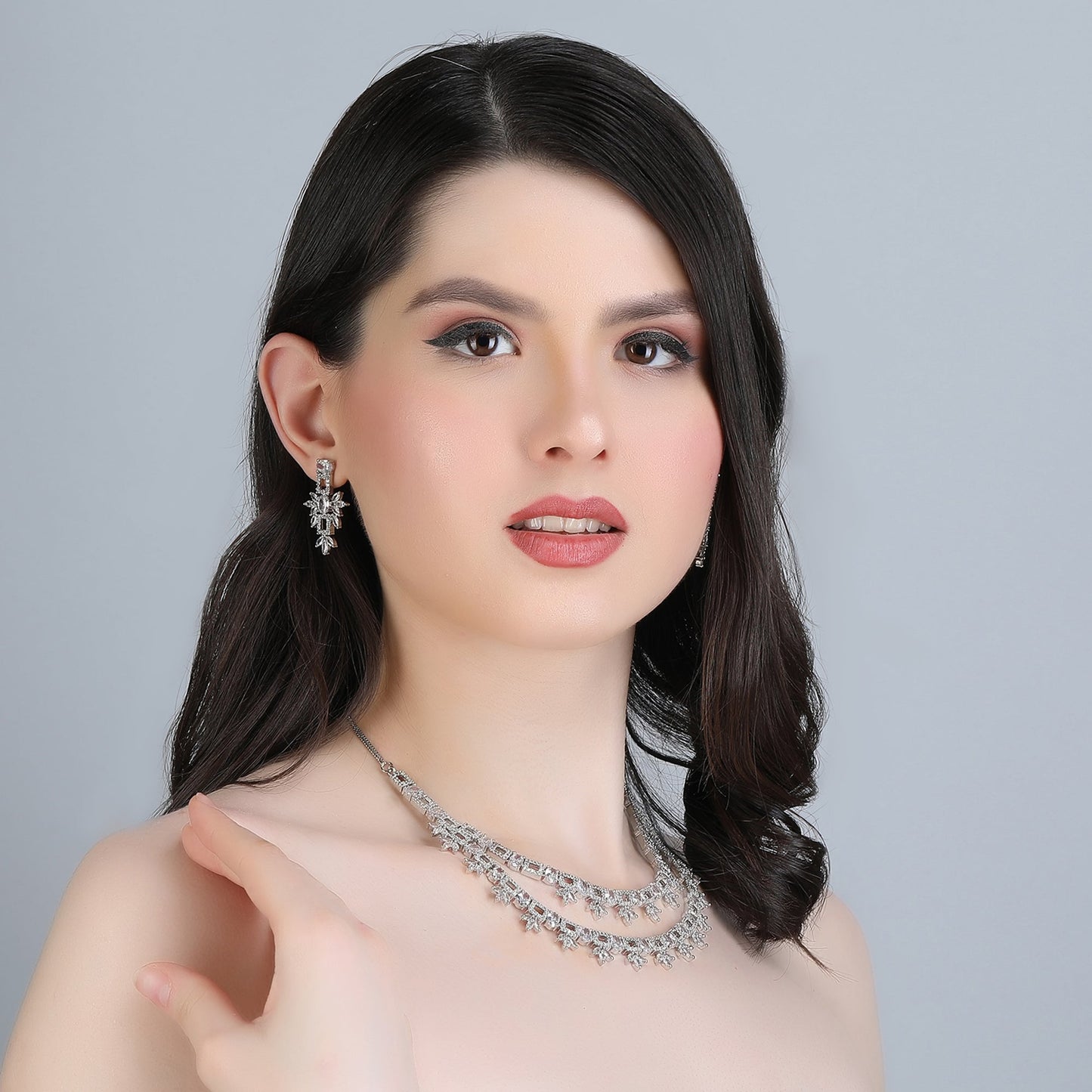 Mekkna Oxidized Silver Plated choker with Earrings Collection-Shop Now!