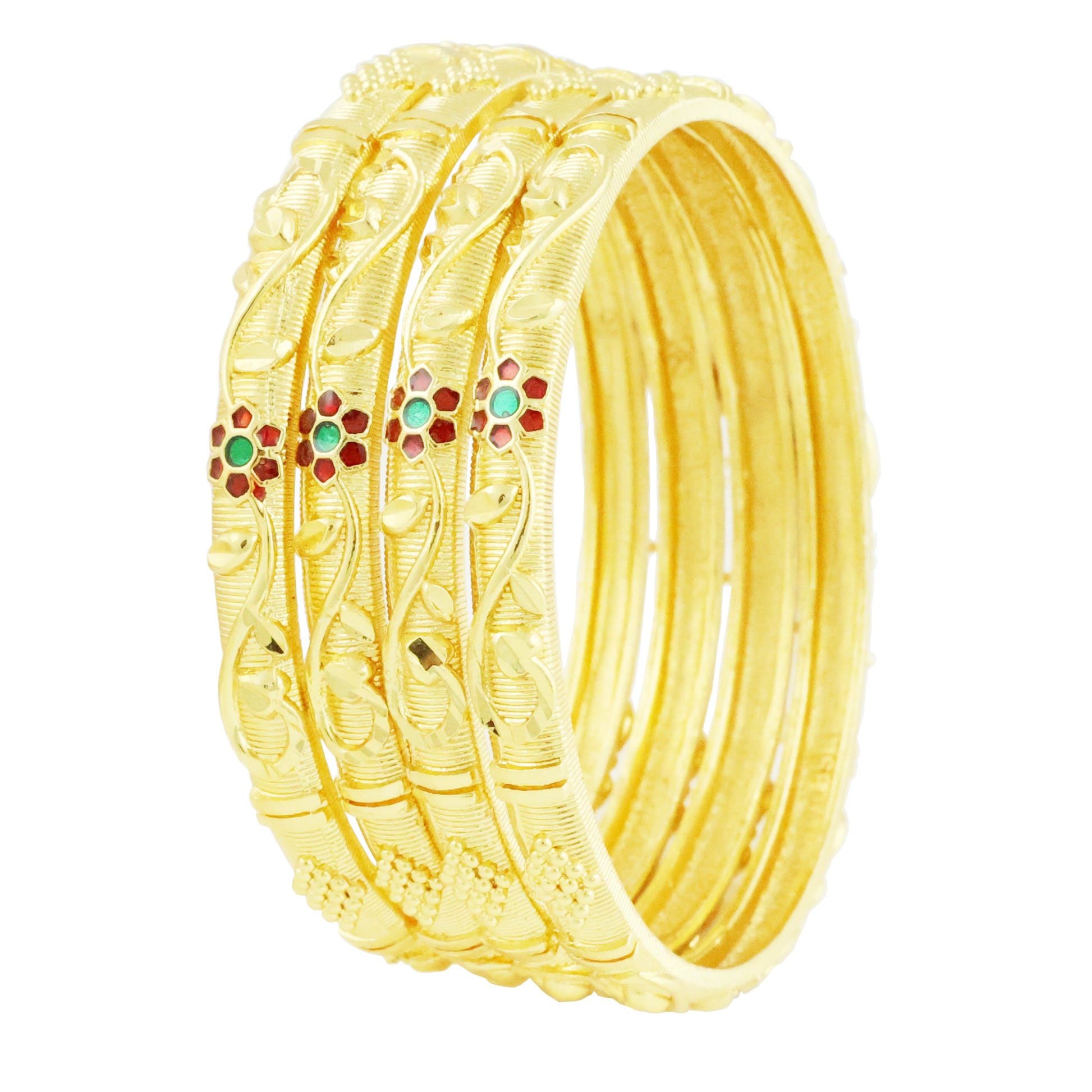 Enhance your style with the Mekkna Gold Plated Bangles set