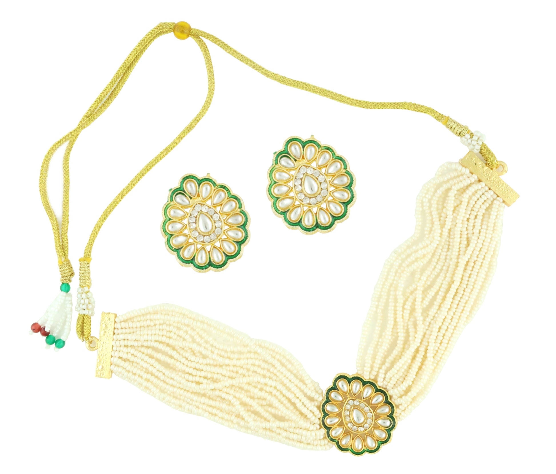 choker necklace with earrings-Buy Choker necklace online From Bhagya Lakshmi