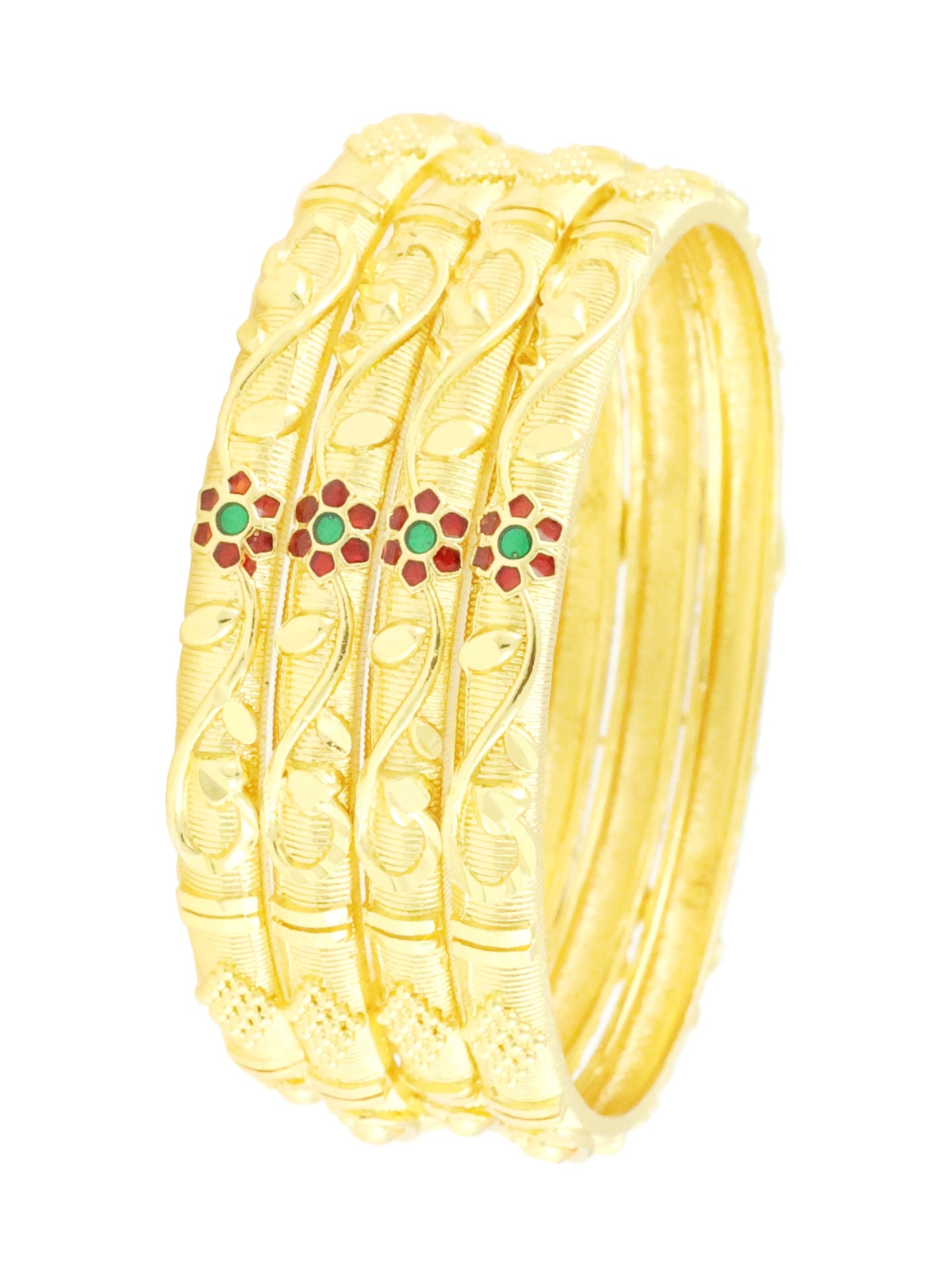 Enhance your style with the Mekkna Gold Plated Bangles set