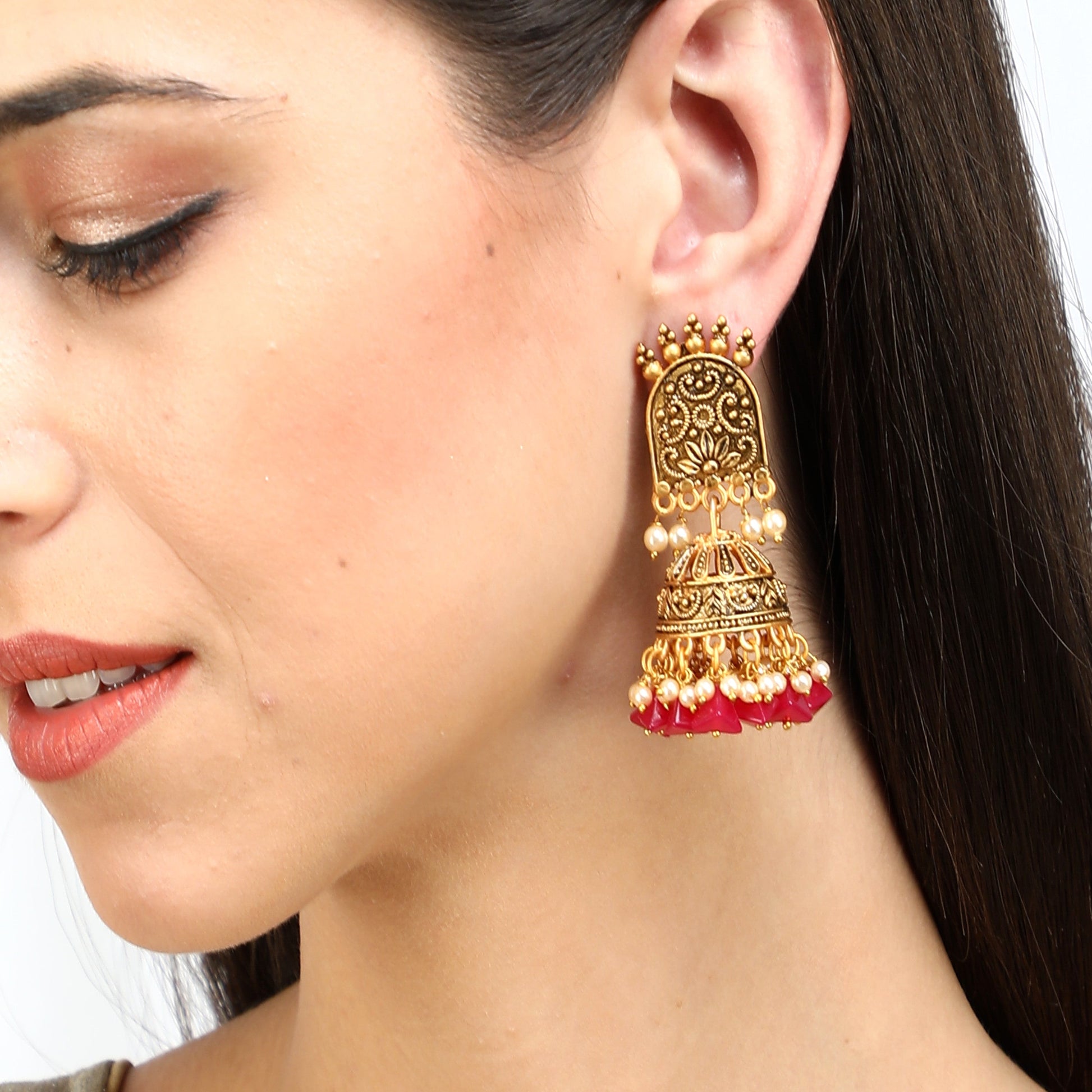 Mekkna Women's Pride Alloy Traditional Stylish & Gold Plated Earrings set for Women