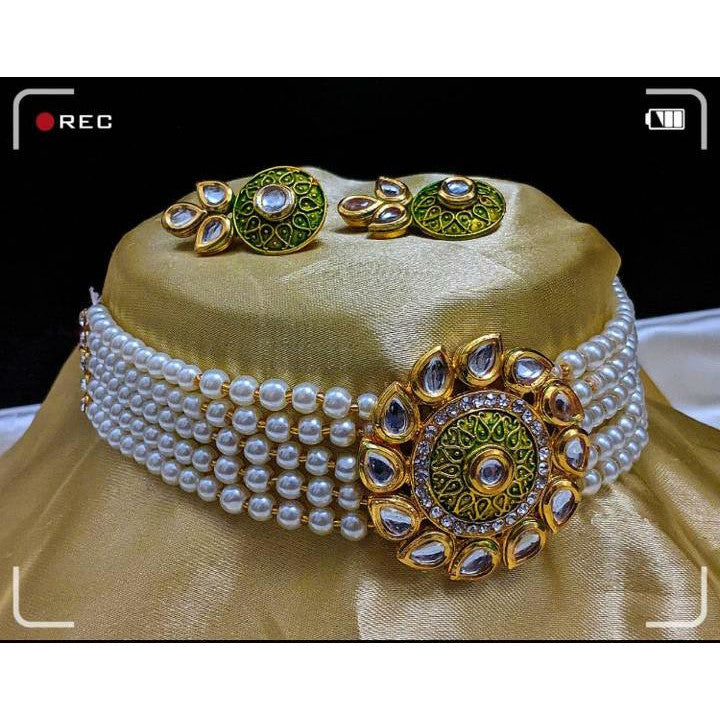 Choker Necklace with Earrings for Women | Buy Jewellery set Online from Mekkna