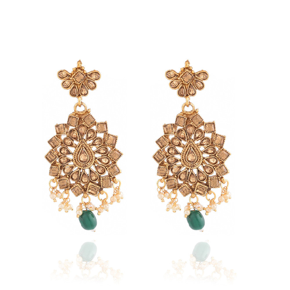 Kundan Necklace with Earrings and Maang Tika for Women | Buy Kundan Jewellery set Online from Mekkna