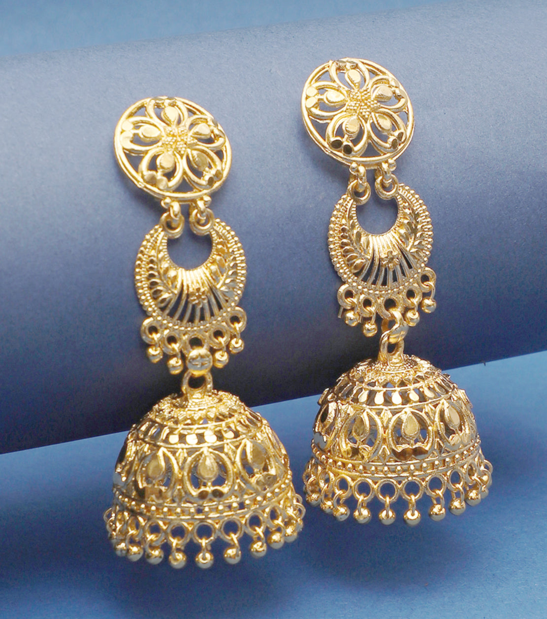  Gold Plated Alloy Traditional Earrings for women | Buy This Earrings Online from Mekkna