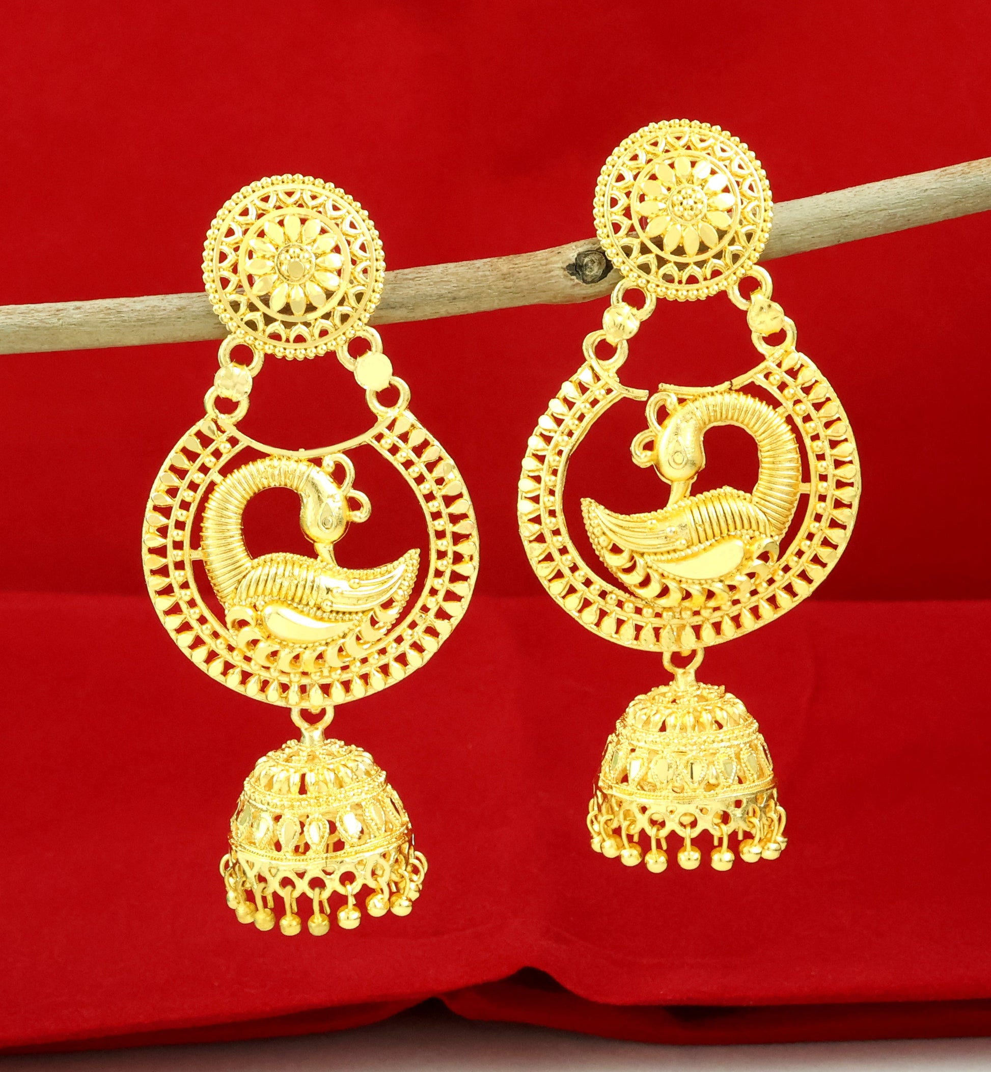 Mekkna Women's Pride Traditional Alloy Gold Plated Earrings for Women | Buy This Earrings set Online from Mekkna