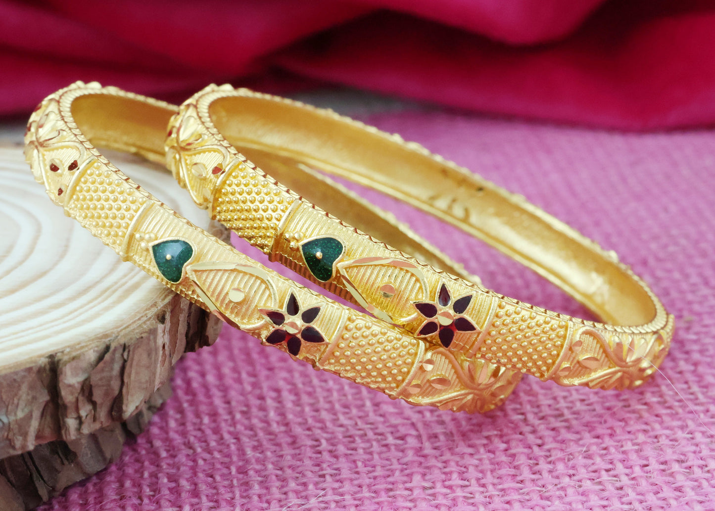 Mekkna Women's Pride Gold Plated Alloy Traditional Bangles for women | Buy This Bangle set Online from Mekkna